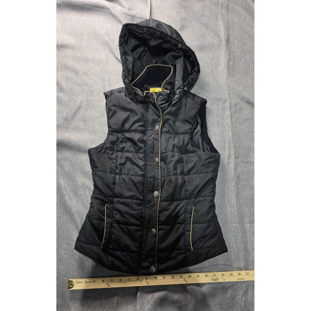 Prince and Fox puffer vest Size Small Sleeveless, Zipper, Fur Hood